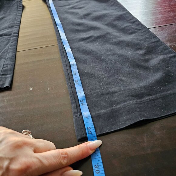 LOFT Black Women's Pants Straight leg Button Detail cotton spandex size 6P - Picture 9 of 9